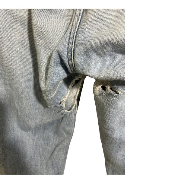 Frame le embroidery boyfriend jean size 28 flipped cuffed distressed denim - Picture 11 of 14